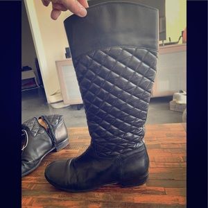 Quilted Corso Como high black boots (size 12)